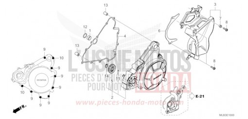 GENERATORABDECKUNG/HINTERE ABDECKUNG, LINKS CB750AP de 2023